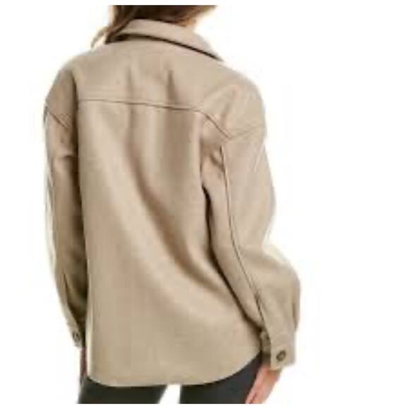 Avec Les Filles Herringbone Shacket Button Front Brown White Womens Small - Picture 3 of 10